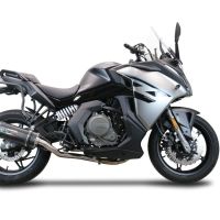 Exhaust compatible with Cf Moto 650 Gt 2022-2024, Furore Poppy, Slip-on exhaust including link pipe and removable db killer 