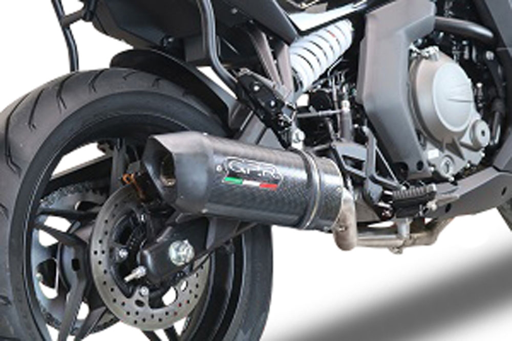 Exhaust compatible with Cf Moto 650 Gt 2022-2024, Furore Poppy, Slip-on exhaust including link pipe and removable db killer 