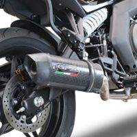 Exhaust compatible with Cf Moto 650 Gt 2022-2024, Furore Poppy, Slip-on exhaust including link pipe and removable db killer 