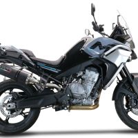 Exhaust compatible with Cf Moto 800 Mt Touring 2022-2024, Dual Poppy, Slip-on exhaust including removable db killer and link pipe 