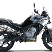 Exhaust compatible with Cf Moto 800 Mt Sport 2022-2024, Dual Inox, Slip-on exhaust including removable db killer and link pipe 