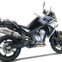 Exhaust compatible with Cf Moto 800 Mt Sport 2022-2024, Dual Inox, Slip-on exhaust including removable db killer and link pipe 