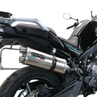 Exhaust compatible with Cf Moto 800 Mt Sport 2022-2024, Dual Inox, Slip-on exhaust including removable db killer and link pipe 