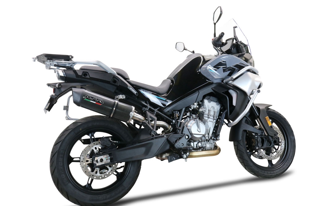 Exhaust compatible with Cf Moto 800 Mt Touring 2022-2024, Furore Evo4 Poppy, Slip-on exhaust including removable db killer and link pipe, EPA-compliant 