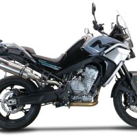 Exhaust compatible with Cf Moto 800 Mt Touring 2025-2026, Satinox , Slip-on exhaust including removable db killer and link pipe, EPA-compliant 