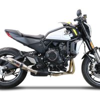 GPR exhaust compatible with Cf Moto 700 CL-X Heritage  2022-2024, Deeptone Inox, Slip-on exhaust including removable db killer and link pipe, EPA-compliant 