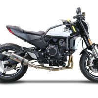 Exhaust compatible with Cf Moto 700 CL-X Adv 2022-2024, M3 Titanium Natural, Mid-Full system exhaust including removable db killer 