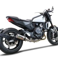 Exhaust compatible with Cf Moto 700 CL-X Adv 2022-2024, M3 Titanium Natural, Mid-Full system exhaust including removable db killer 