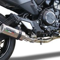 Exhaust compatible with Cf Moto 700 CL-X Adv 2022-2024, M3 Titanium Natural, Mid-Full system exhaust including removable db killer 