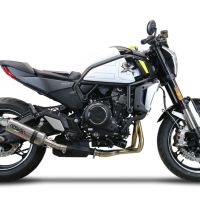 GPR exhaust compatible with Cf Moto 700 CL-X Adv 2022-2024, M3 Titanium Natural, Slip-on exhaust including removable db killer and link pipe, EPA-compliant 
