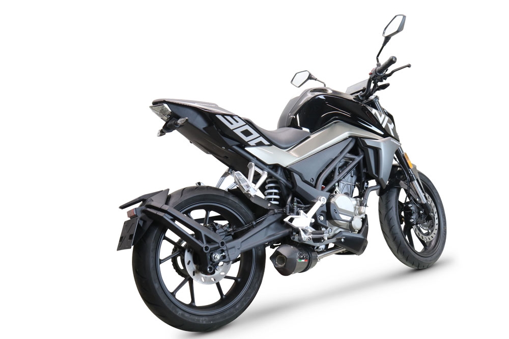 Exhaust compatible with Cf Moto 300 NK 2022-2024, GP Evo4 Poppy, Full system exhaust, including removable db killer 