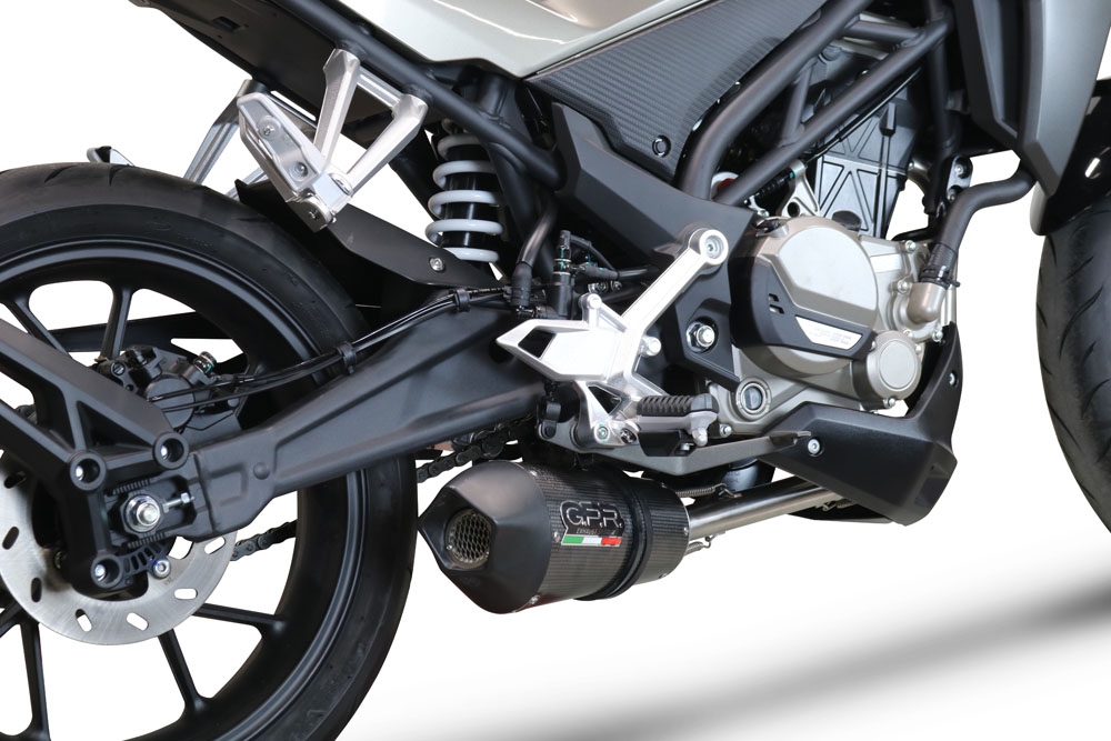 Exhaust compatible with Cf Moto 300 NK 2022-2024, GP Evo4 Poppy, Full system exhaust, including removable db killer 