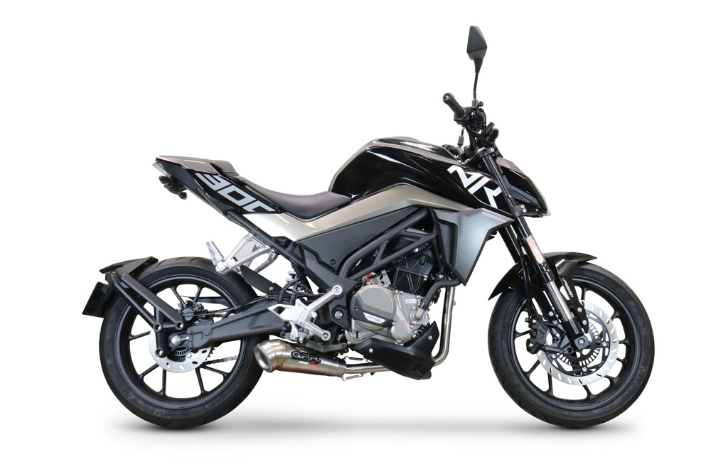 Exhaust compatible with Cf Moto 300 NK 2022-2024, Powercone Evo, Full system exhaust, including removable db killer 