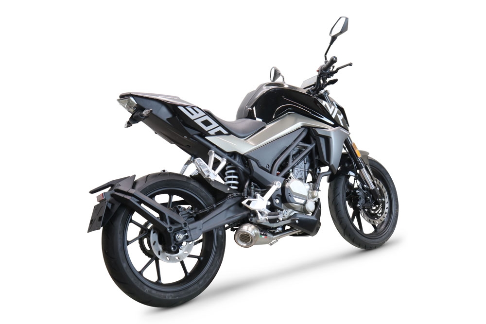 Exhaust compatible with Cf Moto 300 NK 2022-2024, Powercone Evo, Full system exhaust, including removable db killer 