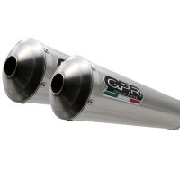 GPR escape compatible con  Yamaha MT-01 2005-2011, Inox Tondo, Par de terminales de escape homologados, con db killer extraíbles y tubos de conexión específicos 