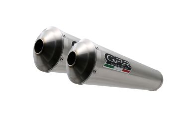 GPR escape compatible con  Yamaha MT-01 2005-2011, Inox Tondo, Par de terminales de escape homologados, con db killer extraíbles y tubos de conexión específicos 