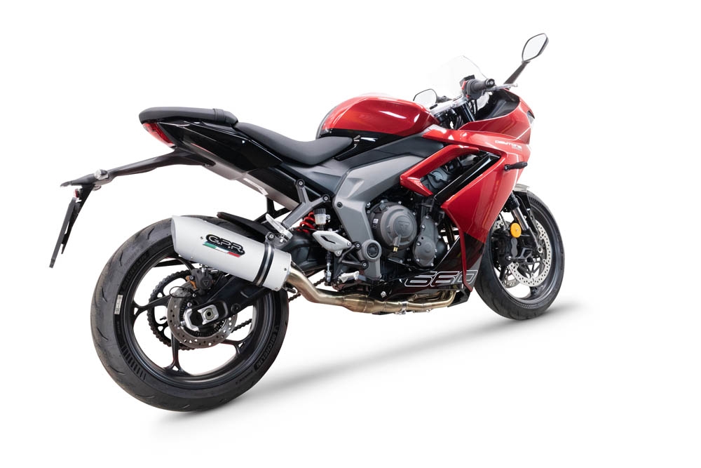Exhaust compatible with Triumph Daytona 660 2023-2025, Albus Ceramic, Full system exhaust, including removable db killer 