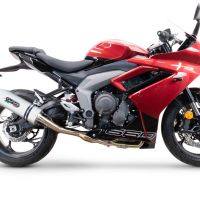 Exhaust compatible with Triumph Daytona 660 2023-2025, Albus Ceramic, Full system exhaust, including removable db killer 