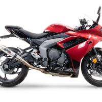 Exhaust compatible with Triumph Daytona 660 2023-2025, Deeptone Inox, Full system exhaust, including removable db killer 