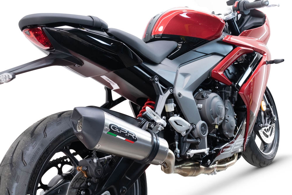 GPR exhaust compatible with  Triumph Daytona 660 2023-2025, New Grand Prix Evo Titanium, Full system exhaust including removable db killer and catalyst, EPA-compliant 