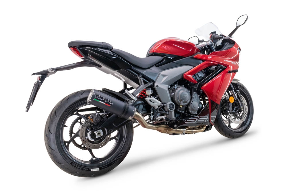 Exhaust compatible with Triumph Daytona 660 2023-2025, M3 Black Titanium, Full system exhaust, including removable db killer 