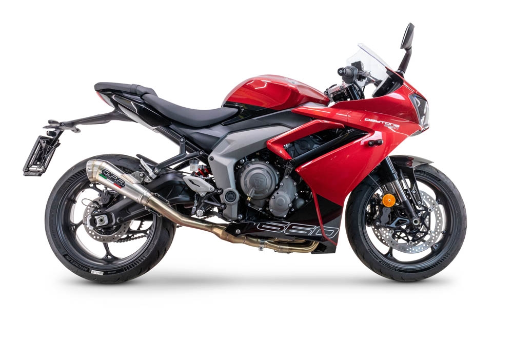 Exhaust compatible with Triumph Daytona 660 2023-2025, Powercone Evo, Full system exhaust, including removable db killer 