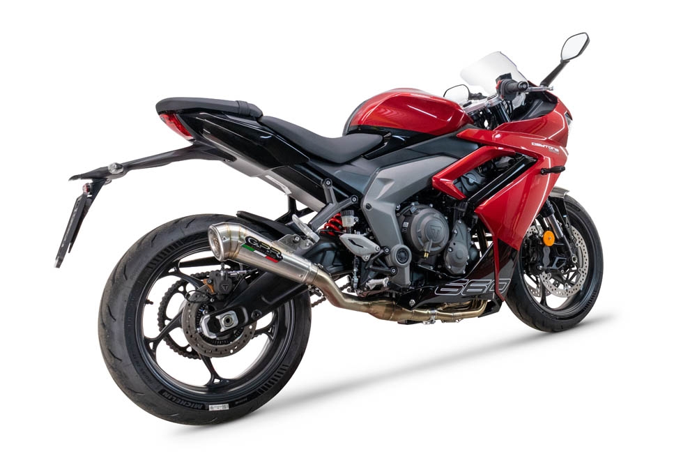 Exhaust compatible with Triumph Daytona 660 2023-2025, Powercone Evo, Full system exhaust, including removable db killer 