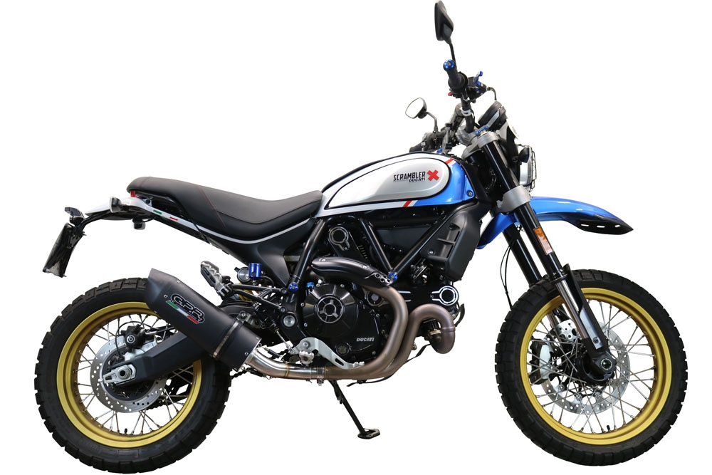 GPR exhaust compatible with Ducati Scrambler 803 2021-2022, Furore Evo4 Poppy, Slip-on exhaust including removable db killer, link pipe and catalyst,  EPA-compliant 