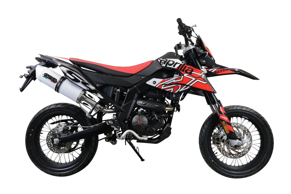 Exhaust compatible with Aprilia Rx 125 2021-2024, Albus Evo4, Slip-on exhaust including link pipe and removable db killer 