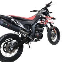 Exhaust compatible with Aprilia Sx 125 2021-2024, Furore Evo4 Nero, Slip-on exhaust including link pipe and removable db killer 