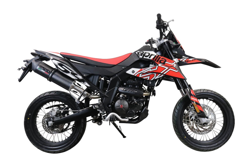 Exhaust compatible with Aprilia Rx 125 2021-2024, Furore Evo4 Poppy, Slip-on exhaust including link pipe and removable db killer 