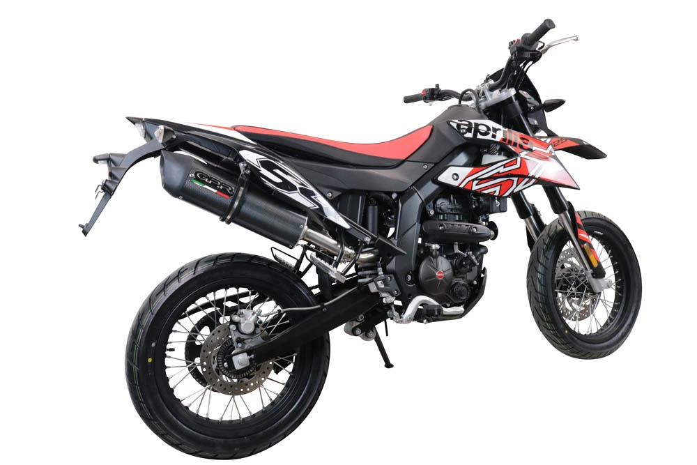 Exhaust compatible with Aprilia Rx 125 2021-2024, Furore Evo4 Poppy, Slip-on exhaust including link pipe and removable db killer 