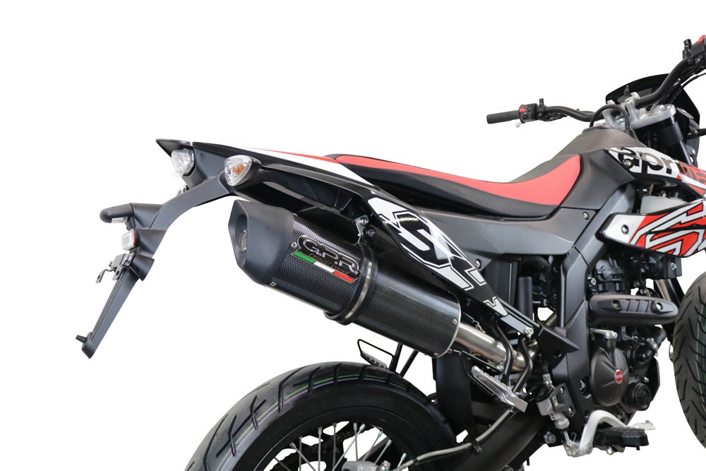 Exhaust compatible with Aprilia Rx 125 2021-2024, Furore Evo4 Poppy, Slip-on exhaust including link pipe and removable db killer 