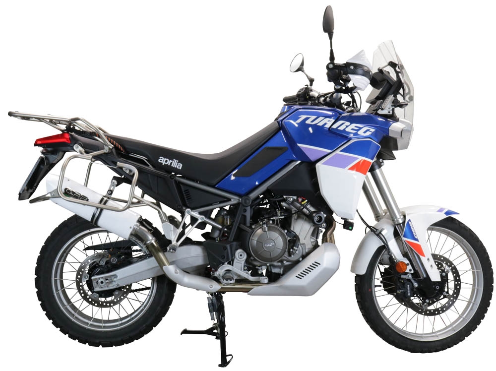 Exhaust compatible with Aprilia Tuareg 660 2021-2024, Albus Evo4, Slip-on exhaust including removable db killer and link pipe 