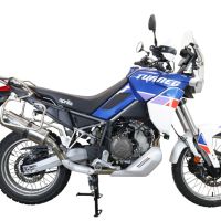 Exhaust compatible with Aprilia Tuareg 660 2021-2024, Dual Inox, Slip-on exhaust including removable db killer and link pipe 