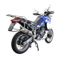 Exhaust compatible with Aprilia Tuareg 660 2021-2024, Dual Inox, Slip-on exhaust including removable db killer and link pipe 