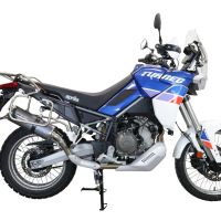 Exhaust compatible with Aprilia Tuareg 660 2021-2024, Dual Poppy, Slip-on exhaust including removable db killer and link pipe 