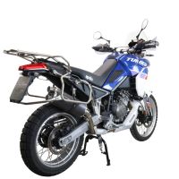 Exhaust compatible with Aprilia Tuareg 660 2021-2024, Dual Poppy, Slip-on exhaust including removable db killer and link pipe 