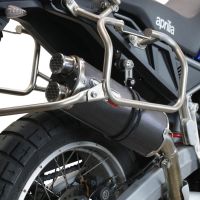 Exhaust compatible with Aprilia Tuareg 660 2021-2024, Dual Poppy, Slip-on exhaust including removable db killer and link pipe 