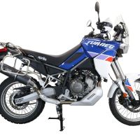 Exhaust compatible with Aprilia Tuareg 660 2021-2024, Furore Evo4 Nero, Slip-on exhaust including removable db killer and link pipe 