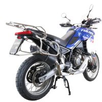 Exhaust compatible with Aprilia Tuareg 660 2021-2024, Furore Evo4 Nero, Slip-on exhaust including removable db killer and link pipe 
