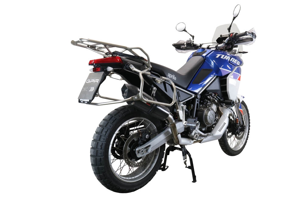 Exhaust compatible with Aprilia Tuareg 660 2021-2024, GP Evo4 Poppy, Slip-on exhaust including removable db killer and link pipe 