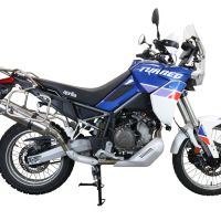 Exhaust compatible with Aprilia Tuareg 660 2021-2024, Satinox , Slip-on exhaust including removable db killer and link pipe 