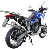 Exhaust compatible with Aprilia Tuareg 660 2021-2024, Satinox , Slip-on exhaust including removable db killer and link pipe 