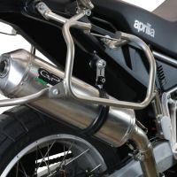 Exhaust compatible with Aprilia Tuareg 660 2021-2024, Satinox , Slip-on exhaust including removable db killer and link pipe 