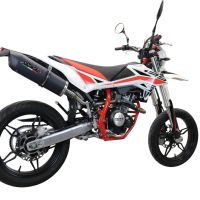 Exhaust compatible with Beta RR 125 4T Motard 2021-2024, Furore Evo4 Nero, Slip-on exhaust including link pipe and removable db killer 