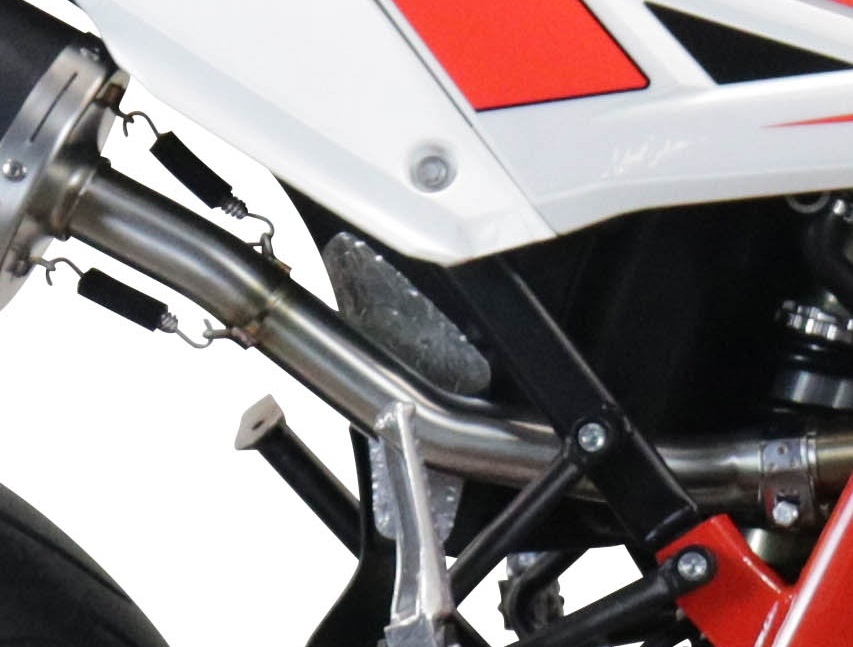 Exhaust compatible with Beta RR 125 4T Enduro 2019-2020, Furore Evo4 Nero, Slip-on exhaust including link pipe and removable db killer 
