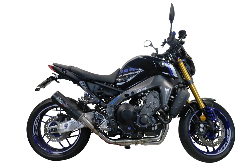 Exhaust compatible with Yamaha FJ-09 2021-2023, M3 Black Titanium, Full system exhaust including removable db killer and catalyst 