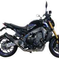 Exhaust compatible with Yamaha FJ-09 2021-2023, M3 Black Titanium, Full system exhaust including removable db killer and catalyst 