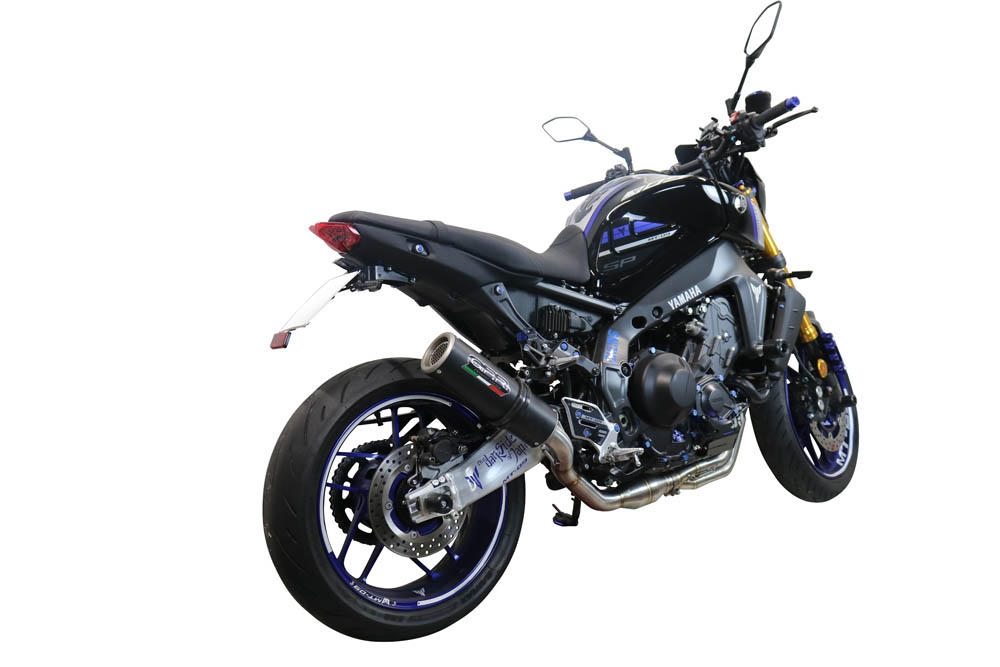 Exhaust compatible with Yamaha FJ-09 2021-2023, M3 Black Titanium, Full system exhaust including removable db killer and catalyst 